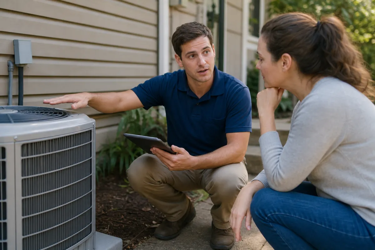 Air conditioning installation with clear scope