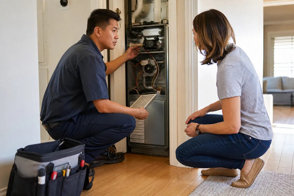 HVAC maintenance with clear coverage