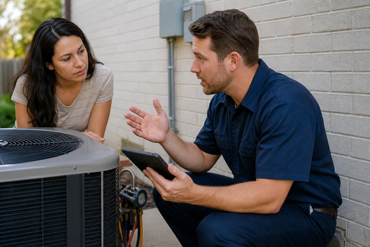 Air conditioning repair with clear scope
