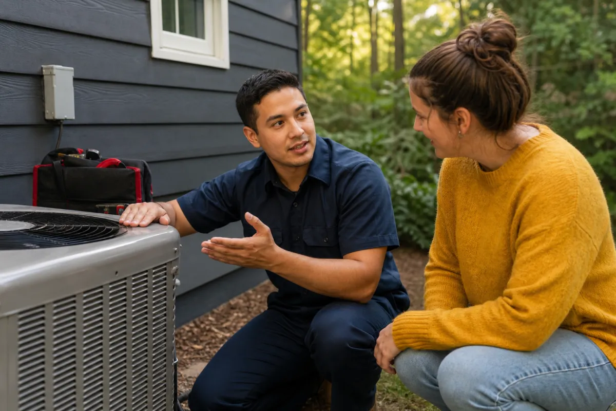 Heat pump service with clear next steps